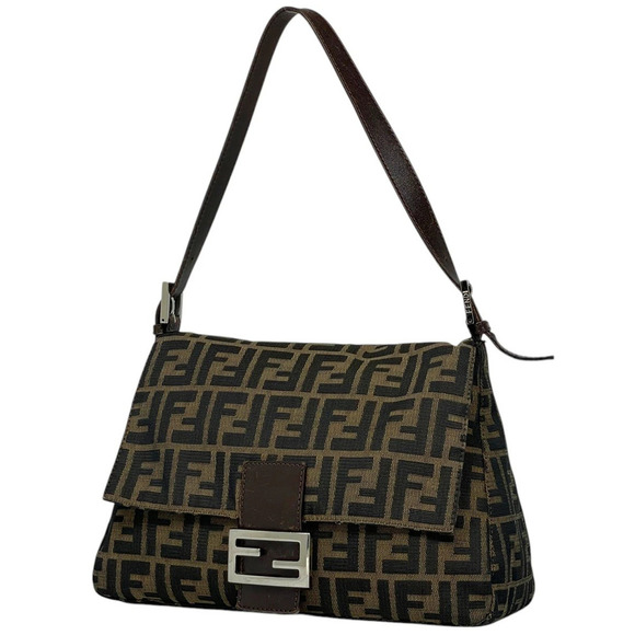Fendi Zucca Shoulder Bag Mamma Baguette canvas brown main image 1